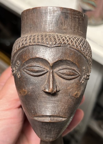 Antique Intricately Carved Wood African Congo Kuba Double Palm Wine Libation Cup - Picture 12 of 19