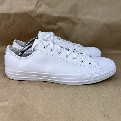 Converse All Star Lederschuhe dreifach weiß Herren Größe 10,5