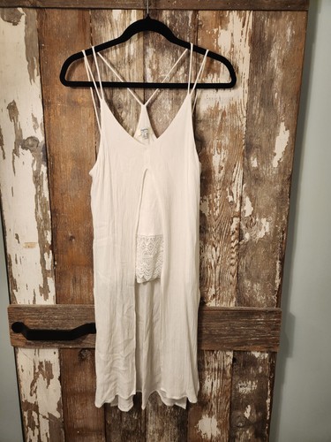 Hayden Los Angeles Boho Strappy Cropped Tank W Flowy Duster Small White - Bild 1 von 9