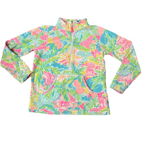 Girl’s Lilly Pulitzer Zip Jacket Sz XL 12-14 Pastel Florida Juice Sun Pocket