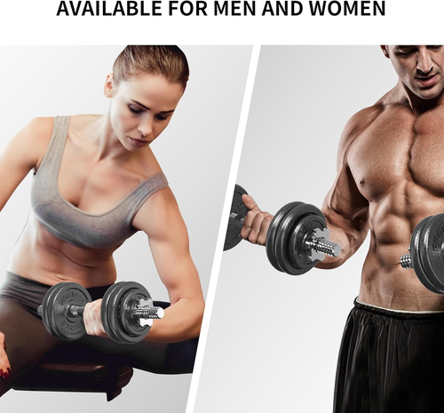 PROIRON 20Kg Cast Iron Adjustable Dumbbell Set Hand Weight with Solid Dumbbel... - Picture 5 of 12