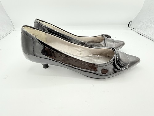 Anne Klein schwarze Lackleder Akzent Kitten Heels 8,5 m adrette alte Geld 2039 - Bild 4 von 11