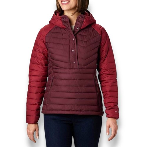 Columbia Powder Lite Insulated Pullover Anorak in Malbec Marsala Red Size M - Picture 2 of 15