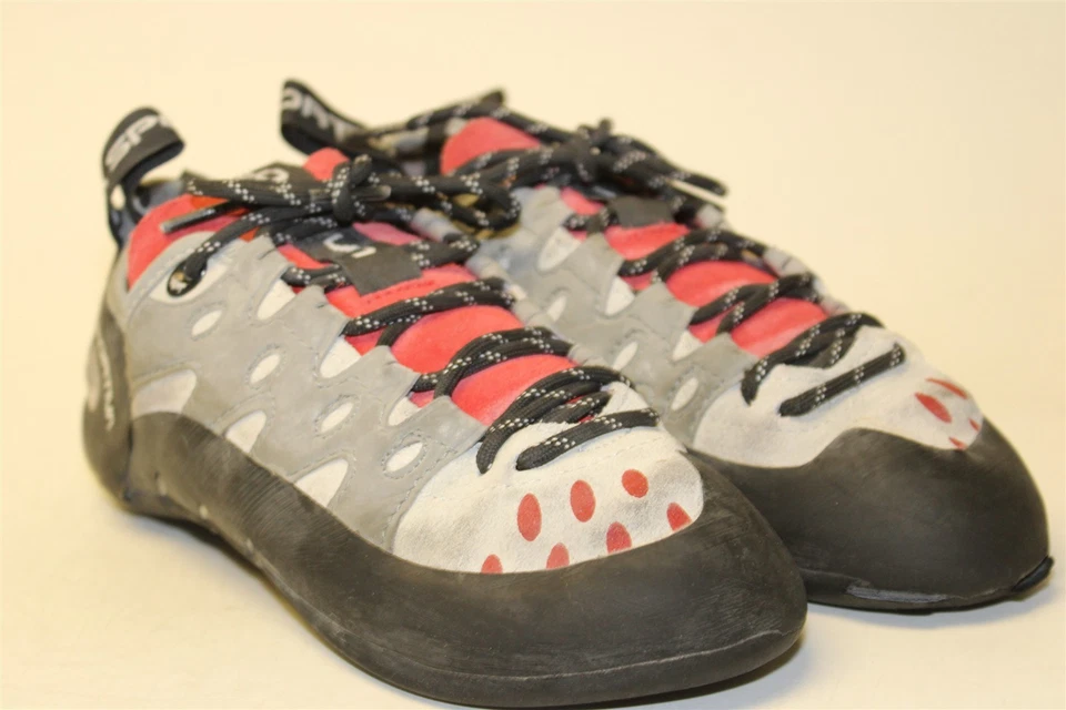 Zapatos de escalada en roca La Sportiva para mujer talla 6 37 gris gamuza textil con cordones Foto 2 de 4