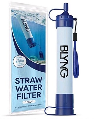 New! 4-pack Blyng Portable Personal Emergency Water Filter Straws - Camping