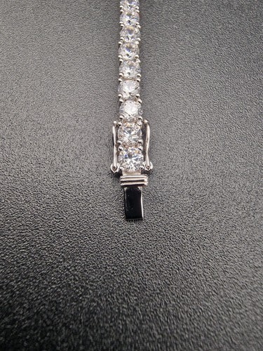Diamond Tennis Bracelet Platinum Plated 925 Lab Created 21.6 Carat 8" - Picture 2 of 17