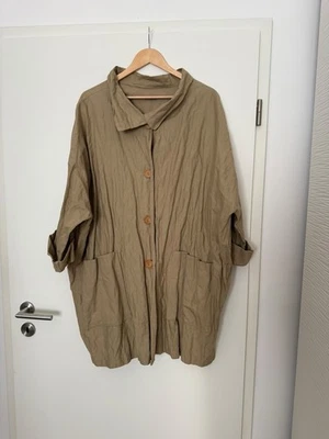 FRAU DI Oversize Jacke HANDARBEIT Beige 52 54 56 KUNST- HANDWERK Lagenlook - Bild 1 von 4