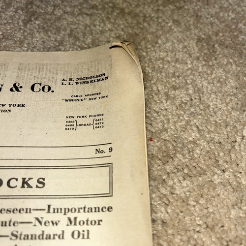 March 1920 L.L. WINKELMAN & CO STOCK REPORT Industrial Oil - Petroleum - Mining - Picture 11 of 11