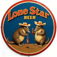 Star Beer Round Aluminum Kitchen Dining Tin Metal Signs Home Décor 8x8 