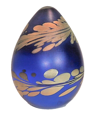 Sarah Rudin Maytum Studio Glass Paperweight Iridescent Glass Egg Signed CK0497 - Picture 7 of 9