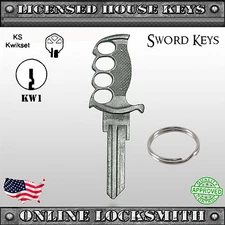 New Uncut 3D Sword Key / Knife Key - Blank Kwikset Keyway Made in USA