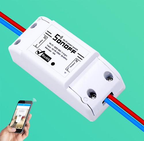 Interrupteur WiFI DIY sans Fil SONOFF Basic compatible Smart Home Intelligent - Zdjęcie 7 z 9