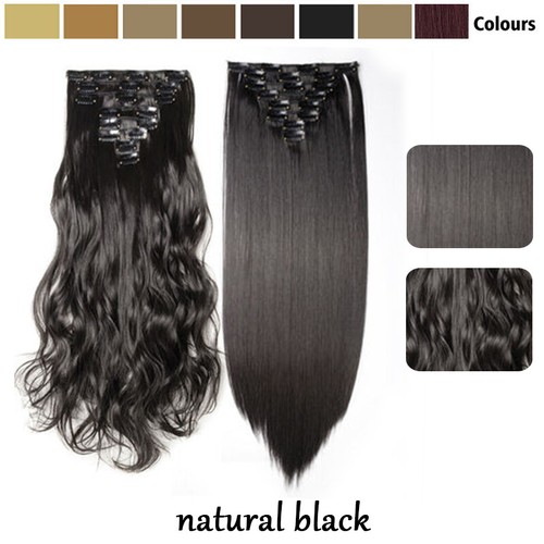8PCS Clip In Hair Extension EXTRA THICK as Human Full Head Highlight Balayage US - Picture 17 of 88