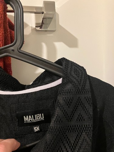 Malibu Drill Clothing short sleeve button down polyester black Shirt 5X 5XL T