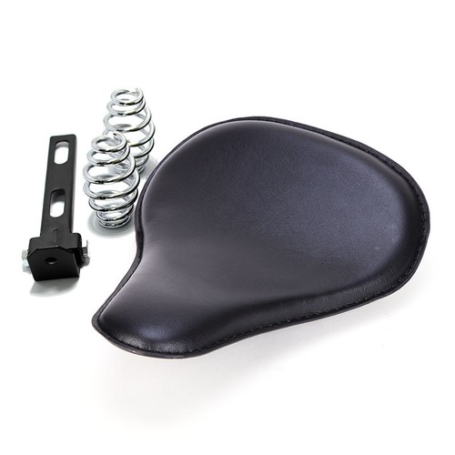 Black Soft Leather Solo Seat 3" Spring Bracket Fit For Indian Scout Bobber Seat - Picture 3 of 57
