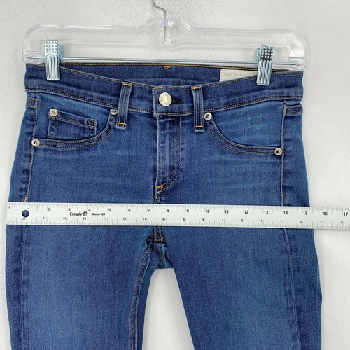 Rag & Bone Mid Rise Skinny Ankle Jeans Womens 26 Blue Medium Wash Denim Stretch - Picture 3 of 12