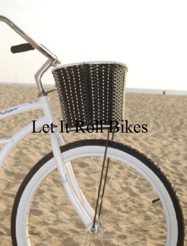 FAHRRAD SCHWARZ KORB KUNSTRATTAN GEWEBT CRUISER CHOPPER KOMFORT FAHRRÄDER - Bild 1 von 2