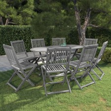 Swpsd 9 Piece Patio Dining Set Garden Coffee Table & Chairs Set Bistro W3K4