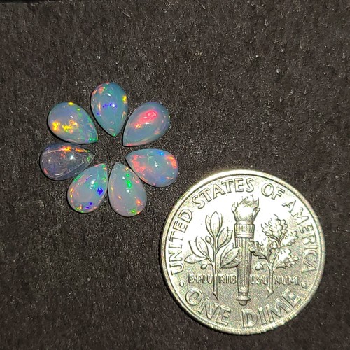 Ethiopian Opal 5x3mm, 6x4mm, 7x5mm, 8x5mm Cabochon Pear Loose Gem(s) - Picture 4 of 24