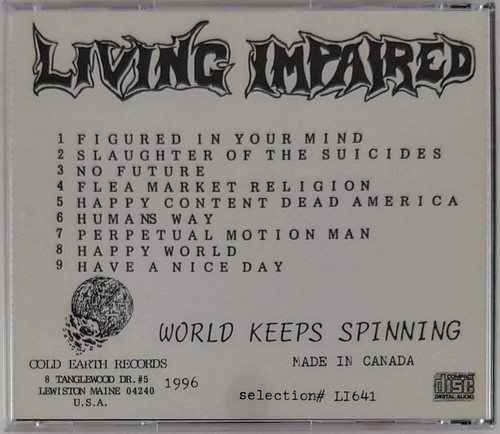 LIVING IMPAIRED - World Keeps Spinning CD 1996 Indie Death Metal Lewiston Maine - Bild 3 von 4