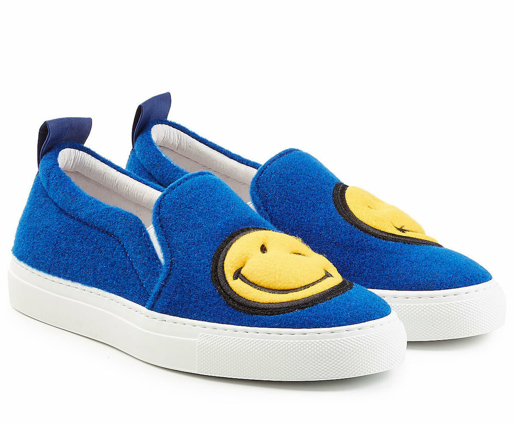 JOSHUA SANDERS WOMEN SHOES SMILEY FELT SLIP ON SNEAKERS 10048FSW JOSHUA SANDERS WOMEN SHOES SMILEY FELT SLIP ON SNEAKERS 10048FSW