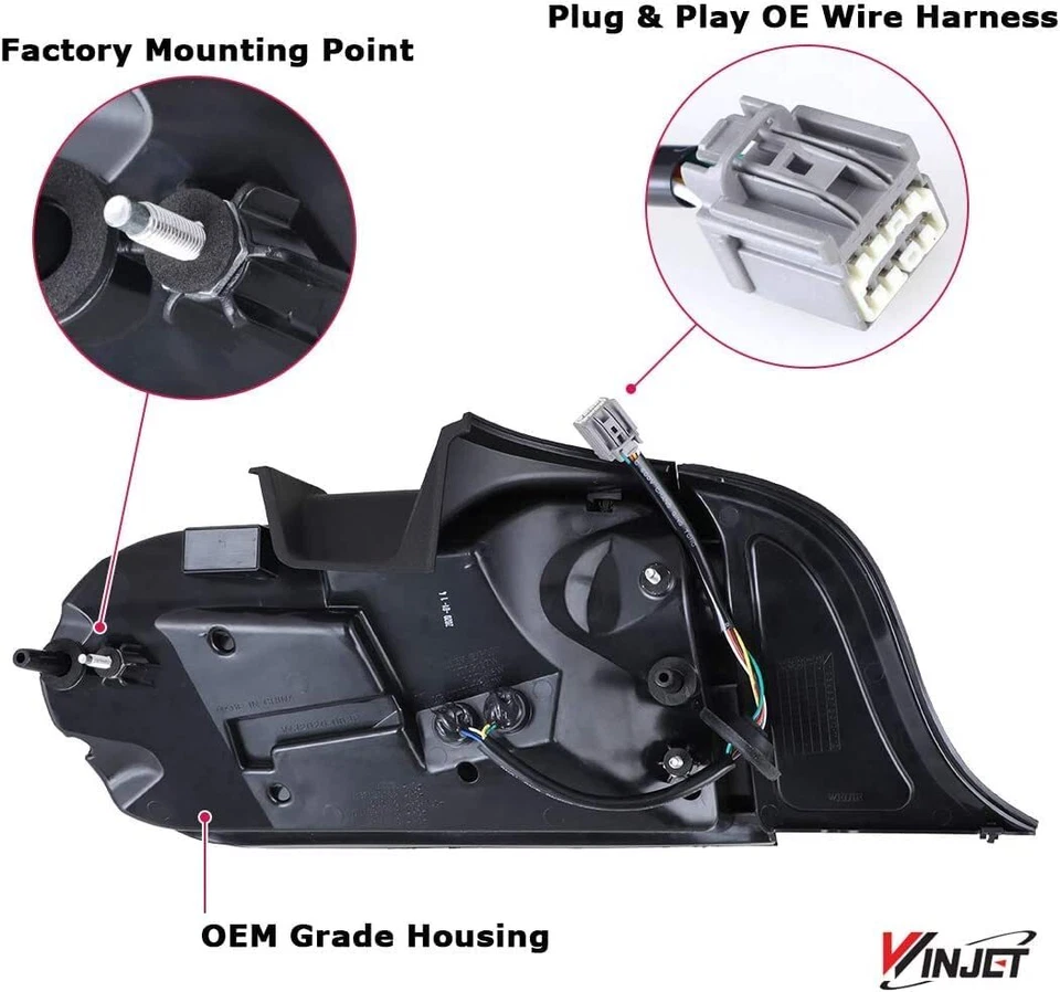 LED Sequential Tail Lights For 2015-2022 Ford Mustang Euro Style Brake Lamps  - Image 3 of 4