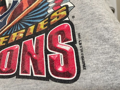 VTG New York Yankees ~ L Starter Sweatshirt Grey 1996 MLB World Series Champions - Picture 5 of 24