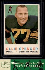 1959  Topps - Ollie Spencer - Rookie RC #129 Green Bay Packers