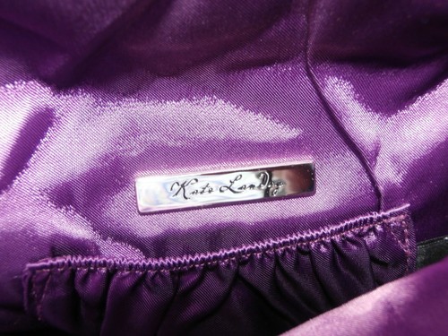 BEAUTIFUL KATE LANDRY PURPLE QUILTED CLOTH PURSE EVENING HAND BAG RHINESTONES - Picture 10 of 10