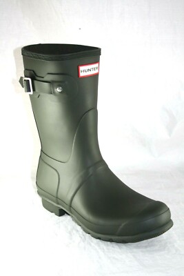 WOMENS HUNTER ORIGINAL SHORT DARK OLIVE RAIN BOOT WATERPROOF