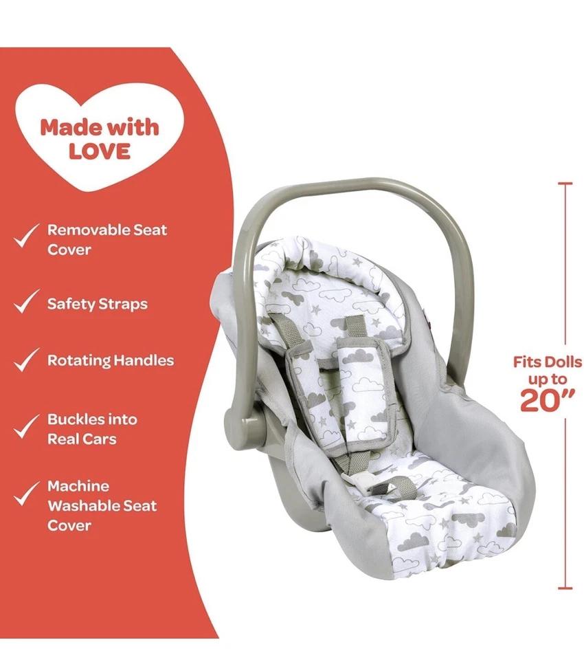 ADORA Baby Doll Car Seat - Twinkle Stars Carrier Fits Dolls Up to 20” Dolls -New - Image 4 of 4