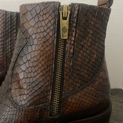 Donald Pliner DAMEN-BOOTIE MARISOL SCHLANGENMUSTER MIT ABSATZ BRAUN GRÖSSE 8 M NEU OHNE ETIKETT - Bild 5 von 10