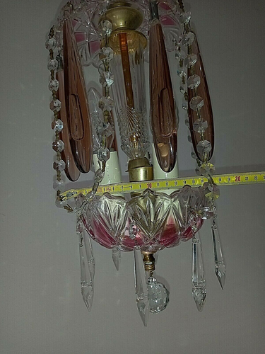 Beautiful Monolight Vintage Red Crystal RCR Old Chandelier Lustre - Picture 4 of 11