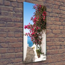Quadro Stampa Artistica da Parete in Vetro Duro Verticale 50x125 Strade Greche