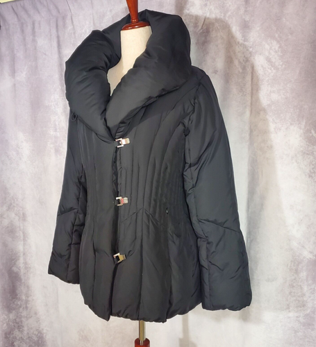 Marvin Richards Black Down Puffer Jacket / Coat w/ Shawl Collar LARGE - Picture 5 of 12