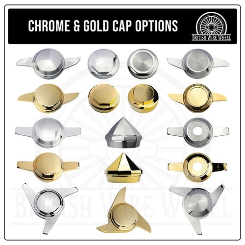 Zenith Style 2 Ear Cut Chrome Knock Off Spinner Caps for Lowriders | Set of 4 - Picture 8 of 14
