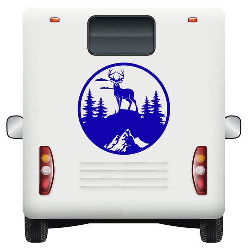 Car Stickers Deer Forest Circle Decal Vinyl Camper Van Window Motorhome - Picture 4 of 20