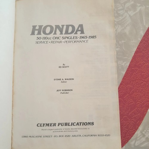 CLYMER HONDA 50-110cc OHC Singles 1965-1985 Service-Repair-Performance - Picture 3 of 10