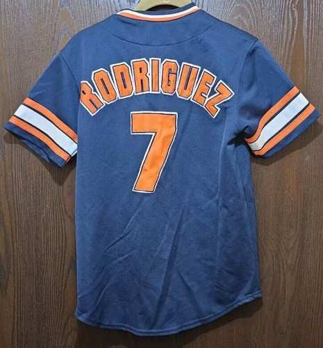 Camiseta de béisbol Blue Pudge Rodríguez Tigres de Detroit juvenil grande cosida - Imagen 2 de 2