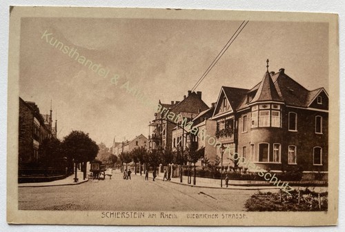 AK Schierstein Biebricher Strasse um 1920 Wiesbaden