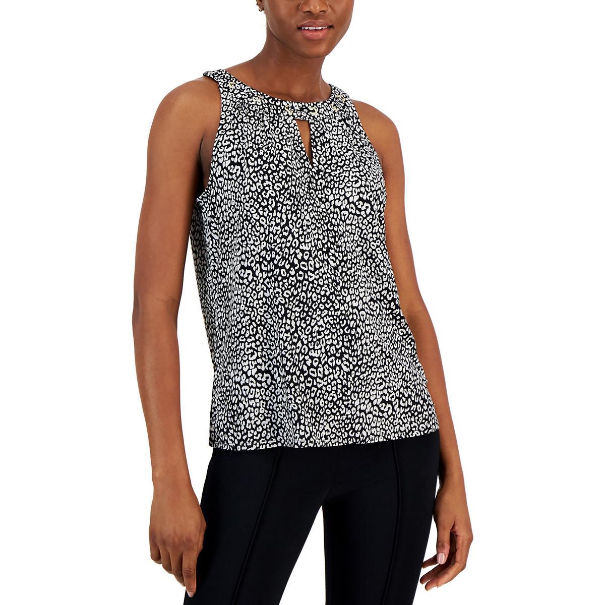 Женская рубашка на бретелях из джерси с люверсами Nine West Womens BHFO 2370