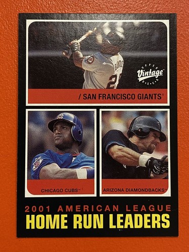 Error Card #274A 2002 BONDS SOSA Upper Deck Vintage NL HR LEADERS , Not AL