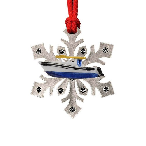 Adornos de árbol de Navidad copo de nieve para pesca de peltre y barcos, hechos en EE. UU. - Imagen 19 de 38