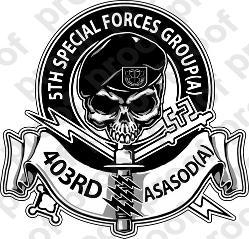 STICKER US ARMY 403RD SPECIAL FORCES SKULL - Picture 1 of 2