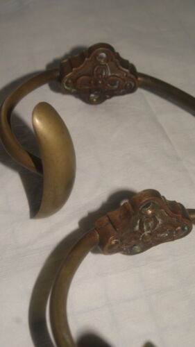 antique french brass coat/hat hooks - Picture 2 of 5