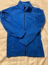 Columbia Jacket Youth 14/16 Blue Fleece Full Zip Pockets Zip High Neck GUC
