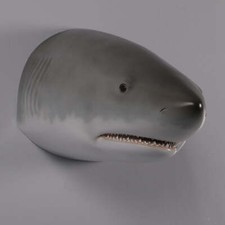 Great White Shark Head Wall Decor Statue Resin Aquatic Theme Display Prop Decor