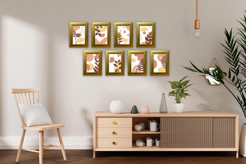 [Set of 12] 4"x6" GOLD Photo Frame Styrene Portrait Wall Mount Free Standing - Picture 10 of 14