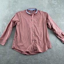 Izod Mens Non-Iron Stretch Red Button-Down Shirt L/G Cotton Blend 3111