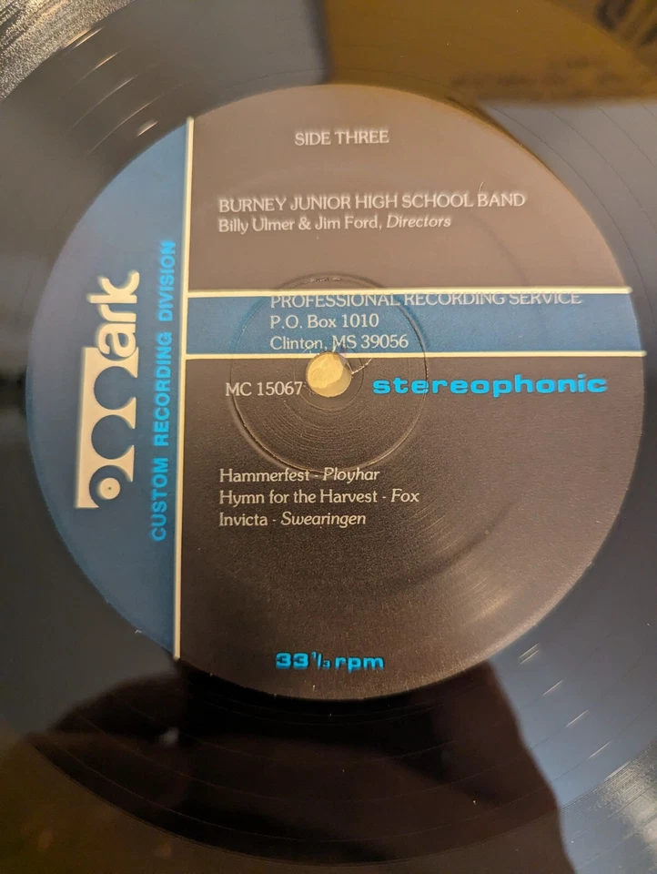 Hattiesburg Public Schools 1981-1982 100th Year Junior High Bands Vinyl 2 Lp's + - Image 4 of 4